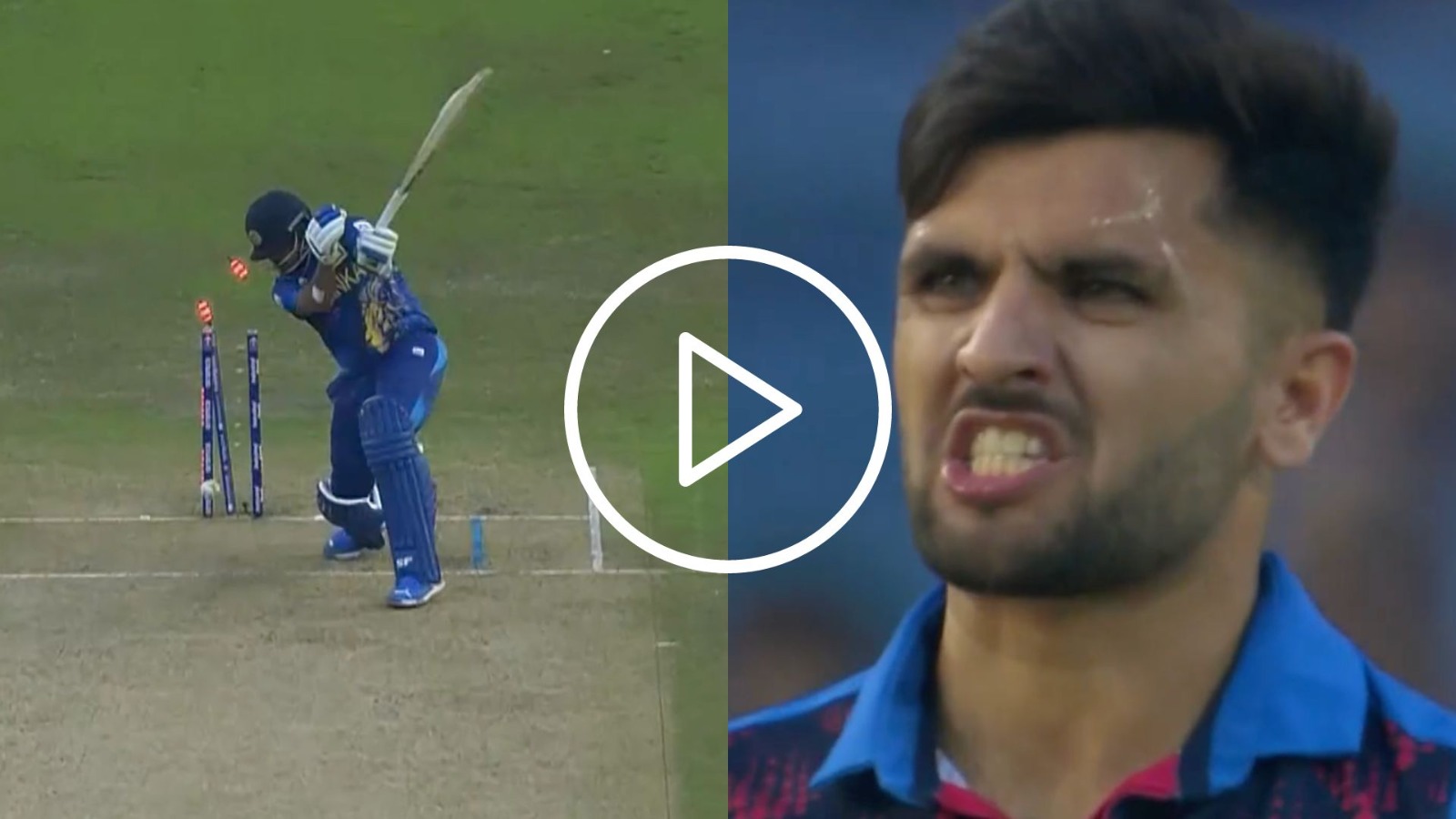 [Watch] Fazalhaq Farooqi Abuses Theekshana After Nailing Inch-Perfect Yorker